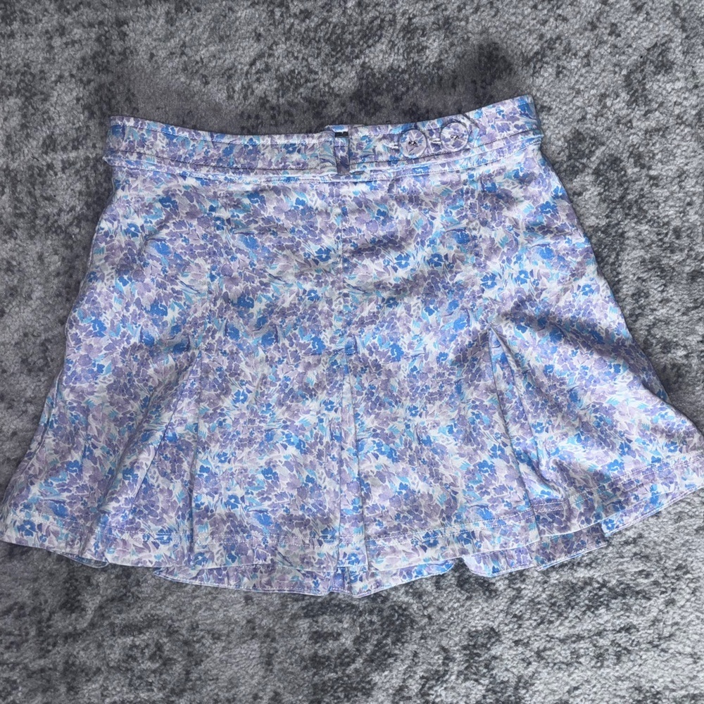 For Love and Lemons Marlo Mini Skirt Blue and Purple Size: Medium - Picture 2 of 6